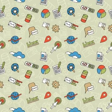 SEO Doodle Pattern Stock Illustration