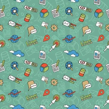 SEO Doodle Pattern Stock Illustration
