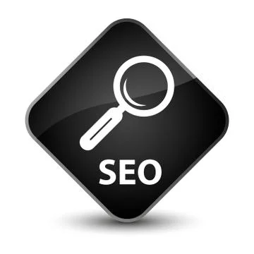 Seo elegant black diamond button Stock Illustration