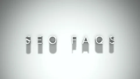 Seo faqs 3D title animation with shadows on a white background Stock Footage 297272073
