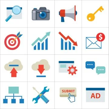 Seo flat icon Stock Illustration