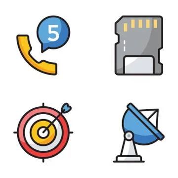 Seo Flat Vector Icons Collection Stock Illustration