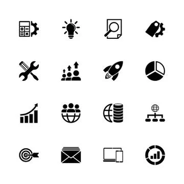 Seo - Flat Vector Icons Stock Illustration