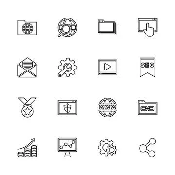 Seo - Flat Vector Icons Illustrazione stock