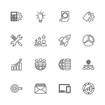Seo - Flat Vector Icons Stock Illustration