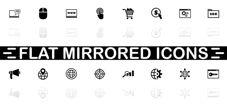 Seo - Flat Vector Icons Stock Illustration