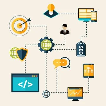 Seo Flowchart Illustration Illustrazione stock