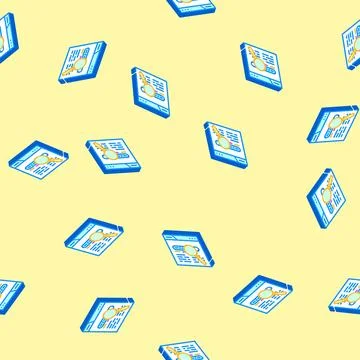 Seo friendly url isometric icon seamless pattern Stock Illustration