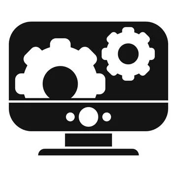Seo gear computer icon simple vector. Explore online Stock Illustration