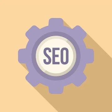 Seo gear engine icon flat vector. Audience content Stock Illustration