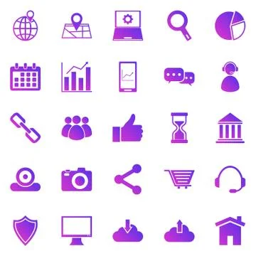 SEO gradient icons on white background Illustrazione stock