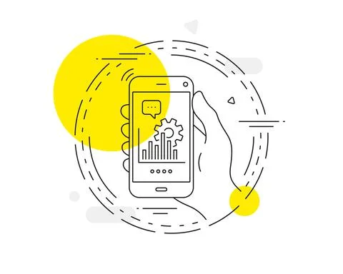 Seo graph line icon. Search engine optimization sign. Vector Illustrazione stock