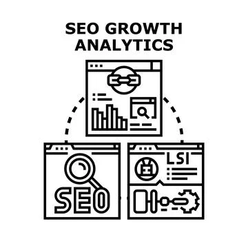 Seo growth analytics concept optimizing digital marketing strategy Stock Illustration