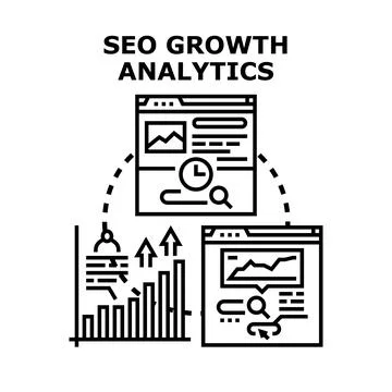 Seo growth analytics concept vector illustration Stockillustratie