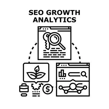 Seo growth analytics optimizing online search strategy イラスト素材