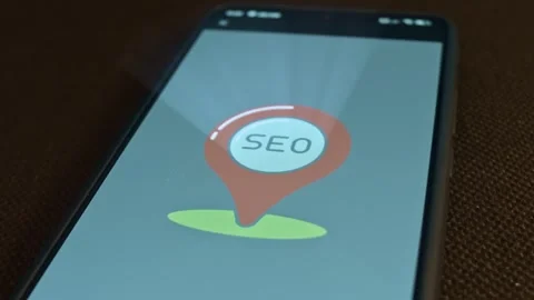 SEO Icon, presentation on smartphone Stock Footage 309460767