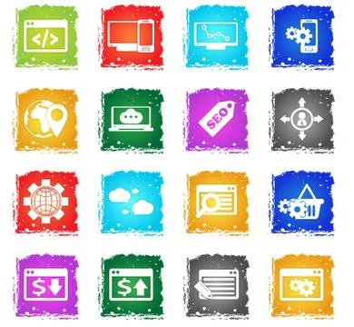 Seo icon set Stock Illustration