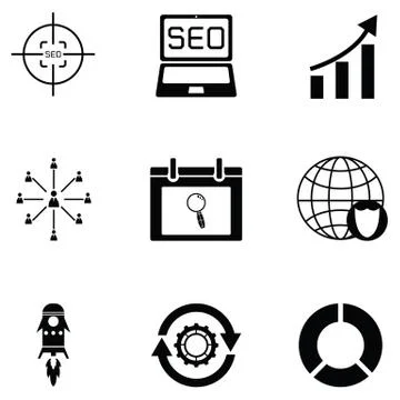 Seo icon set Stock Illustration