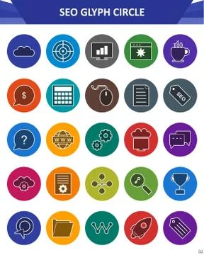 Seo icon set Stock Illustration