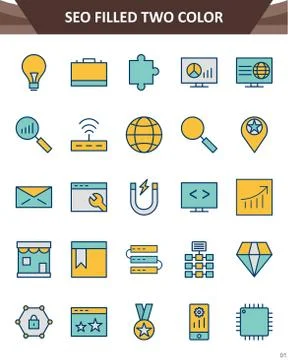 Seo icon set Stock Illustration