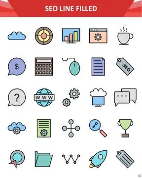 Seo icon set Stock Illustration
