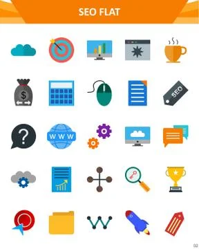 Seo icon set Stock Illustration