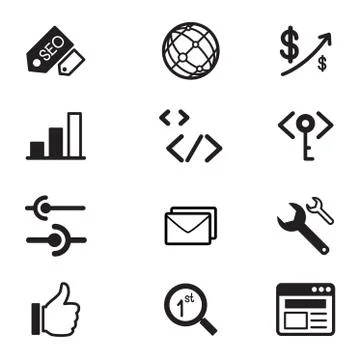 SEO icon set Stock Illustration