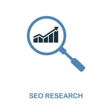 Seo icon. Simple element illustration in 2 colors design. Seo icon sign from seo Stock Illustration