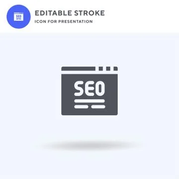 Seo icon vector, filled flat sign, solid pictogram isolated on white, logo il 스톡 일러스트