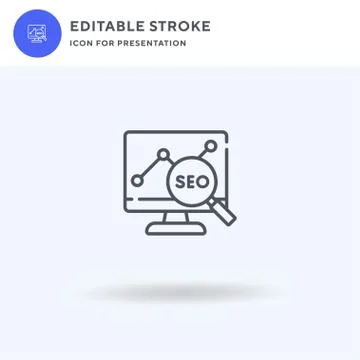 Seo icon vector, filled flat sign, solid pictogram isolated on white, logo Stock Illustration