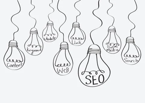 Seo idea seo search engine optimization Illustrazione stock