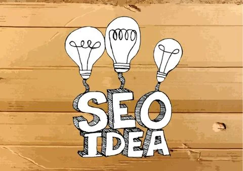 Seo Idea SEO Search Engine Optimization on Cardboard Texture illustration Illustrazione stock