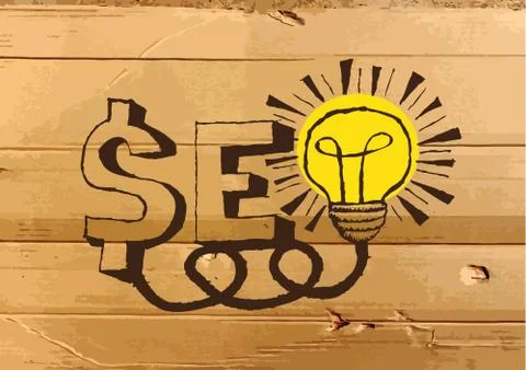 Seo Idea SEO Search Engine Optimization on Cardboard Texture illustration Illustrazione stock