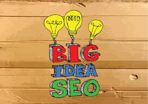 Seo Idea SEO Search Engine Optimization on Cardboard Texture illustration Illustrazione stock