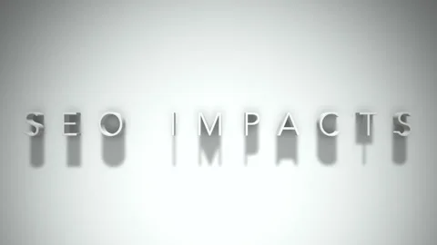 Seo impacts 3D title animation with shadows on a white background Stock Footage 297268907