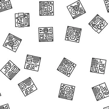 Seo improve top website seamless pattern vector Stock Illustration