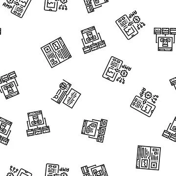 Seo improve top website seamless pattern vector 스톡 일러스트