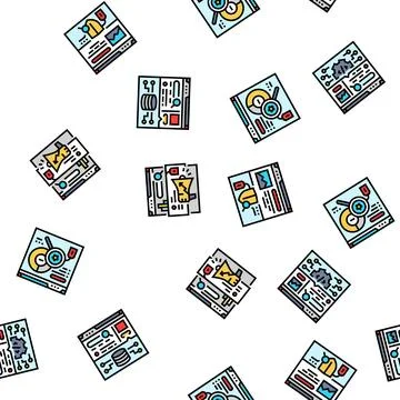 Seo improve top website seamless pattern vector Illustrazione stock