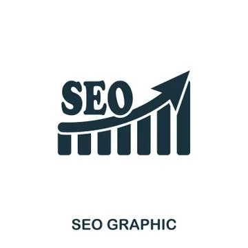 Seo Increase Graphic icon. Mobile apps, printing and more usage. Simple element Illustrazione stock