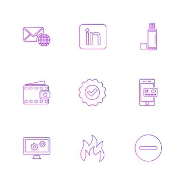 Seo , internet , user interface  , website  , money , code , eps icons set ve Stockillustratie