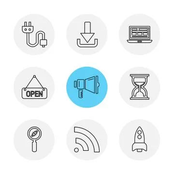 Seo , internet , user interface  , website  , money , code , eps icons set ve Stockillustratie
