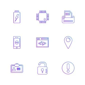 Seo , internet , user interface  , website  , money , code , eps icons set ve Stockillustratie