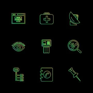 Seo , internet , user interface  , website  , money , code , eps icons set ve Stockillustratie