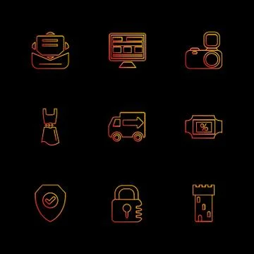 Seo , internet , user interface  , website  , money , code , eps icons set ve Illustration