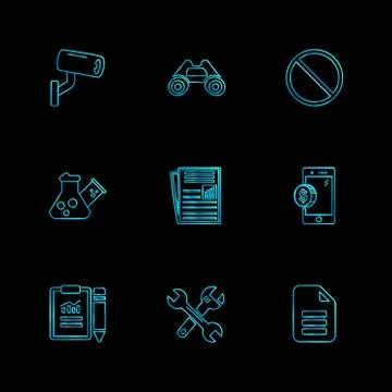 Seo , internet , user interface  , website  , money , code , eps icons set ve Stock Illustration