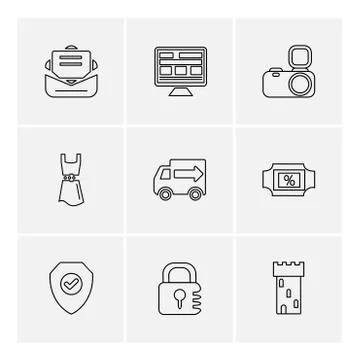 Seo , internet , user interface  , website  , money , code , eps icons set ve Illustrazione stock