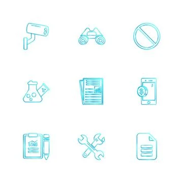 Seo , internet , user interface  , website  , money , code , eps icons set ve Stock Illustration