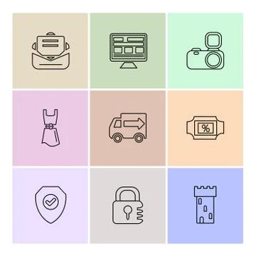 Seo , internet , user interface  , website  , money , code , eps icons set ve Illustrazione stock
