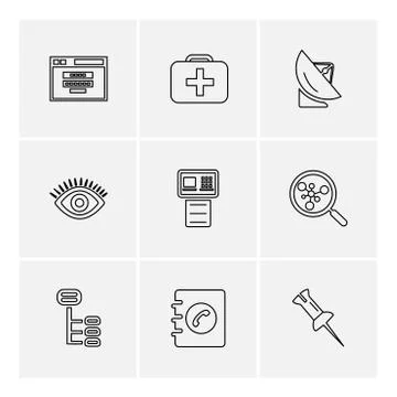 Seo , internet , user interface  , website  , money , code , eps icons set ve Illustrazione stock