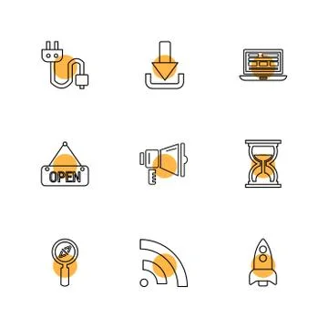 Seo , internet , user interface  , website  , money , code , eps icons set ve Illustrazione stock